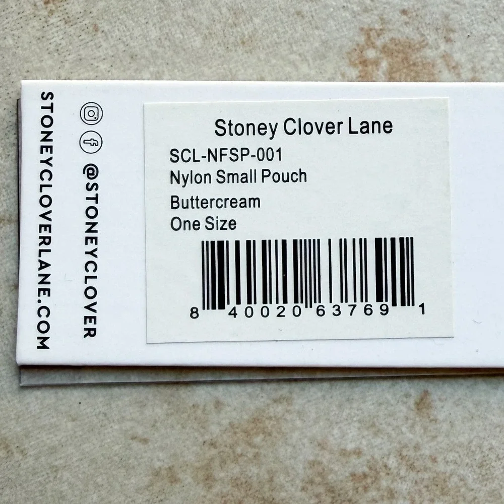NWT Stoney Clover Lane Nylon Small Pouch Buttercream Heart Patches